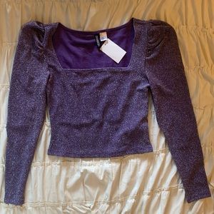 Purple Sparkly Long Sleeve Top